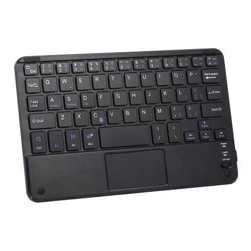 Wireless BT 3.0 Keyboard 59 Keys Ultra-slim Mini BT Keyboard with Touch Pad Support Android Windows iOS System for Laptop Phone Tablet Black