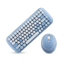 Mofii CANDY Keyboard Mouse Combo Wireless 2.4G Mixed Color 84 Key Mini  Keyboard Mouse Set with Circular Punk Key Caps Blue