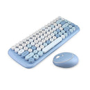 Mofii CANDY Keyboard Mouse Combo Wireless 2.4G Mixed Color 84 Key Mini  Keyboard Mouse Set with Circular Punk Key Caps Blue