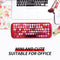 Mofii LUSC Wireless BT Keyboard 84 Key Mechanical Retro Mixed Color Girls Keyboard for Phone/ PC/Laptop/Tablet Red with OUTEMU Blue Switch