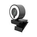 1080P HD Webcam with Ring Fill Light Autofocus Built in Microphone Webcam for Video/Live Streaming/Videoconferencing Smooth Type