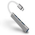 4-in-1 Multifunctional Type-C Hub Type-C to USB3.0 USB2.0 Hub USB3.1 Adapter Converter Aluminum Alloy Hub for PC Laptop Grey