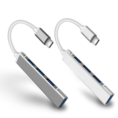 4 في 1 متعدد الوظائف من النوع C Hub من النوع C إلى USB3.0 USB2.0 Hub USB3.1 محول محول محور سبائك الألومنيوم للكمبيوتر المحمول رمادي