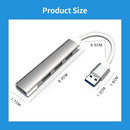 4-in-1 Multifunctional USB3.0 Hub USB3.0 to USB3.0 USB2.0 Hub USB3.0 Adapter Converter Aluminum Alloy Hub for PC Laptop Grey