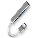 4 في 1 متعدد الوظائف USB3.0 Hub USB3.0 إلى USB3.0 USB2.0 Hub USB3.0 محول محول محور سبائك الألومنيوم للكمبيوتر المحمول رمادي