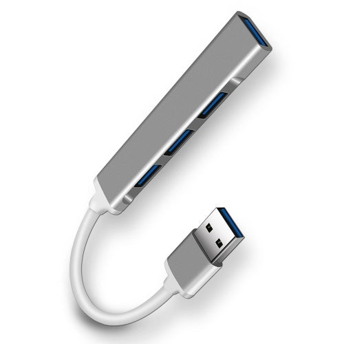 4 في 1 متعدد الوظائف USB3.0 Hub USB3.0 إلى USB3.0 USB2.0 Hub USB3.0 محول محول محور سبائك الألومنيوم للكمبيوتر المحمول رمادي