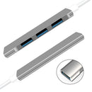 4 في 1 متعدد الوظائف USB3.0 Hub USB3.0 إلى USB3.0 USB2.0 Hub USB3.0 محول محول محور سبائك الألومنيوم للكمبيوتر المحمول رمادي