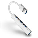 4 في 1 متعدد الوظائف USB3.0 Hub USB3.0 إلى USB3.0 USB2.0 Hub USB3.0 محول محول محور سبائك الألومنيوم للكمبيوتر المحمول رمادي