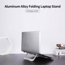 Aluminum Alloy Laptop Stand Desktop Folding Portable Silicone Non-slip Ergonomic Laptop Holder Cooling Bracket Silver