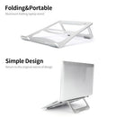 Aluminum Alloy Laptop Stand Desktop Folding Portable Silicone Non-slip Ergonomic Laptop Holder Cooling Bracket Silver