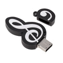 Cute Cartoon Music Notes Symbol USB 2.0 Personality Memory External Storage Stick Flash Drive U Disk