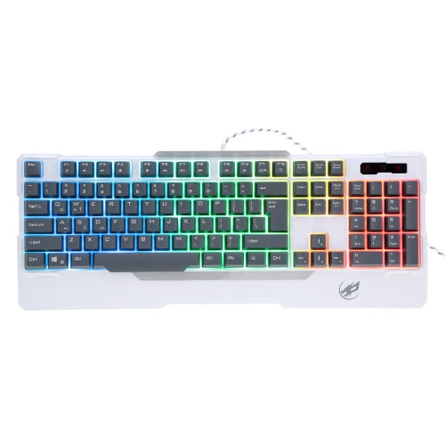 Warwolf Steel Shaft Semi Mechanical USB Wired LED Colorful Rainbow Backlight Water Resistant Gaming Keyboard for Laptop Desktop