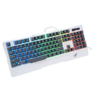 Warwolf Steel Shaft Semi Mechanical USB Wired LED Colorful Rainbow Backlight Water Resistant Gaming Keyboard for Laptop Desktop