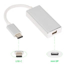 Aluminum USB 3.1 Type-C USB-C to Mini DisplayPort MDP Mini DP 1080p HDTV Hub Adapter Data Cable for New MacBook 12" Google Chromebook Pixel