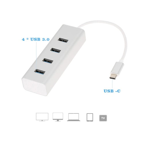 كابل بيانات USB 3.1 Type-C إلى 4 USB 3.0 OTG Hub لجهاز MacBook الجديد 12 بوصة Google Chromebook Pixel Nokia N1 Tablet