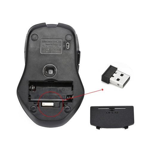 2.4GHz Wireless 2400DPI/CPI 6D Button Optical Mouse/Mice Adjustable USB Receiver for Mac PC Laptop Home Office