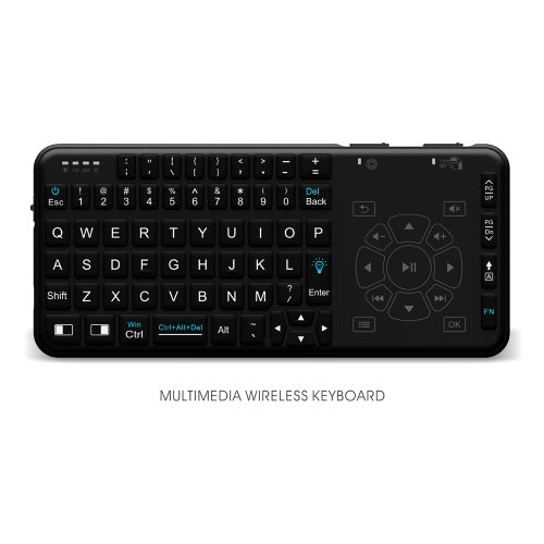 Rii RT504 2.4G Wireless Handheld Remote Mini Ultra Slim Thin Multifunction Multimedia Backlit Keyboard with Touchpad Trackpad Mouse Combo for Mac Desktop Laptop PC Andriod TV Box