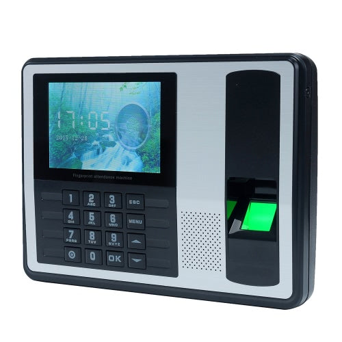 Biometric Fingerprint Password Attendance Machine Employee Checking-in Recorder 4 inch TFT LCD Screen DC 5V Time Attendance Clock