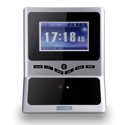 Face & Password Attendance Machine Employee Checking-in Payroll Recorder TCP/IP 4.3 inch HVGA Screen DC 12V Facial Recognition Time Attendance Clock