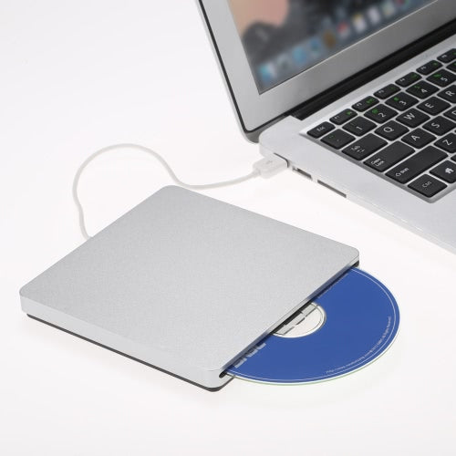 USB 2.0 محمول فائق النحافة فتحة خارجية مشغل أقراص مضغوطة DVD ROM محرك الكاتب قارئ الموقد لأجهزة iMac/MacBook/MacBook Air/Pro الكمبيوتر المحمول سطح المكتب