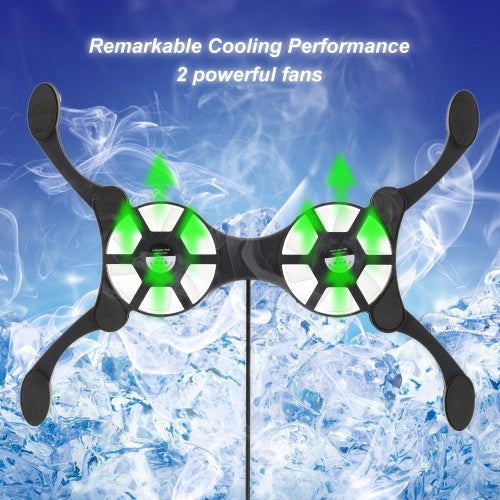 Mini Portable Folding Foldable USB Dual Fan Cooler Cooling Pad for PC Laptop Notebook 7"~15"