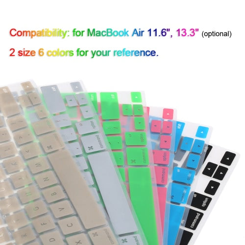 Silicone Anti-dust Ultra-thin Laptop Keyboard Protective Film Cover Sticker Skin US Layout for MacBook Air 11.6"