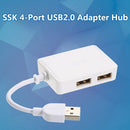 SSK USB 2.0 محول محور الشحن والنقل فائق السرعة مع 4 منافذ USB ممتدة للكمبيوتر المحمول SHU200