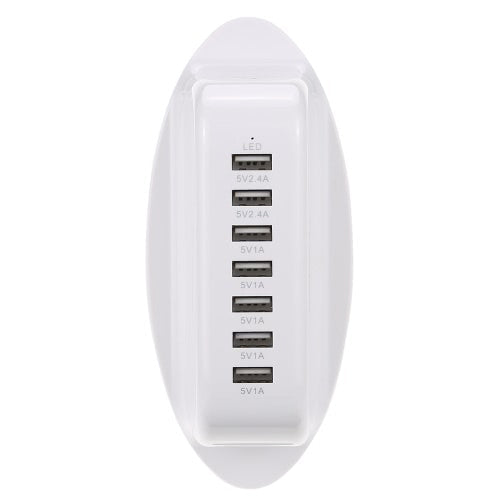 7 Ports USB Desktop Charger Adapter Hub Multi Port USB Wall Charger Dock Station with Intelligent IC Auto Detect Tech