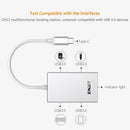 EAGET Multifunction Type-C to USB 3.0 4-Port Hub Male To Female Adapter Converter USB Splitter Docking Station with PD for MacBook Laptop PC