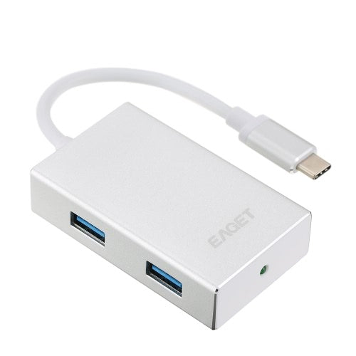 EAGET متعدد الوظائف من النوع C إلى USB 3.0 4-Port Hub ذكر إلى أنثى محول محول USB محطة إرساء الفاصل مع PD لأجهزة الكمبيوتر المحمول MacBook