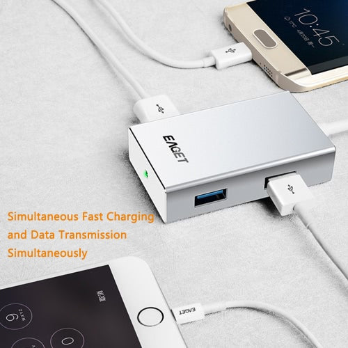 EAGET متعدد الوظائف من النوع C إلى USB 3.0 4-Port Hub ذكر إلى أنثى محول محول USB محطة إرساء الفاصل مع PD لأجهزة الكمبيوتر المحمول MacBook