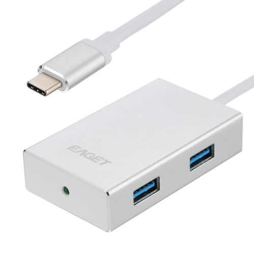 EAGET متعدد الوظائف من النوع C إلى USB 3.0 4-Port Hub ذكر إلى أنثى محول محول USB محطة إرساء الفاصل مع PD لأجهزة الكمبيوتر المحمول MacBook