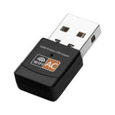 محول USB واي فاي 600 ميجابت في الثانية محول شبكة لاسلكي ثنائي النطاق دونجل 2.4 جيجا هرتز / 5.0 جيجا هرتز إيثرنت 802.11AC لأجهزة الكمبيوتر المحمول سطح المكتب والكمبيوتر اللوحي والهواتف الذكية