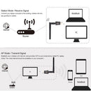 محول USB WiFi بسرعة 600 ميجا بت في الثانية محول شبكة لاسلكي ثنائي النطاق دونجل 2.4 جيجا هرتز / 5.0 جيجا هرتز إيثرنت 802.11AC مع هوائي لأجهزة الكمبيوتر المحمول وسطح المكتب والكمبيوتر اللوحي والهواتف الذكية