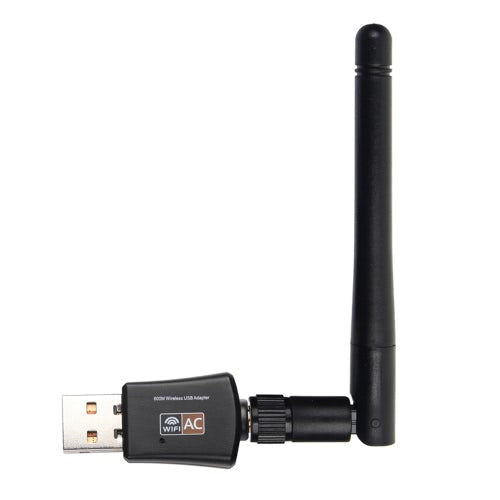 USB WiFi Adapter 600Mbps Dual Band Wireless Network Adapter Dongle 2.4GHz / 5.0GHz Ethernet 802.11AC w/ Antenna for Laptop Desktop Tablet PC Smart Phone