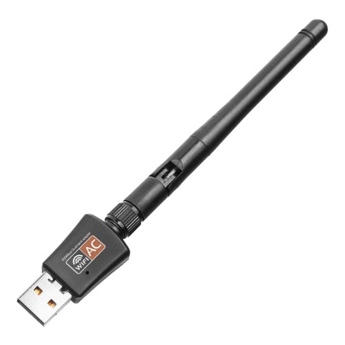 محول USB WiFi بسرعة 600 ميجا بت في الثانية محول شبكة لاسلكي ثنائي النطاق دونجل 2.4 جيجا هرتز / 5.0 جيجا هرتز إيثرنت 802.11AC مع هوائي لأجهزة الكمبيوتر المحمول وسطح المكتب والكمبيوتر اللوحي والهواتف الذكية