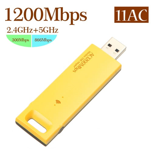 Wireless USB Adapter AC1200 Dual Band USB3.0 Wireless Network WiFi Adapter 2.4GHz / 5.0GHz Ethernet 802.11AC for Laptop Desktop Tablet PC Smart Phone