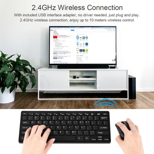 2.4GHz Ultra Thin Wireless Keyboard Mouse Combo With Protective Cover