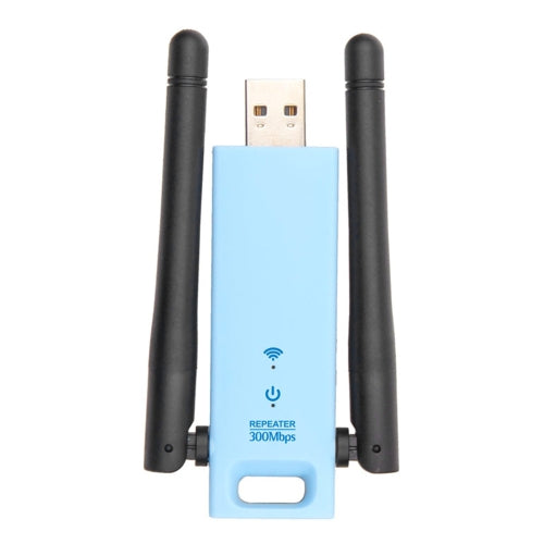 WD-R603U 300Mbps Wireless Range Extender USB WiFi Repeater Signal Booster Amplifier Dual Antennas Blue with Black