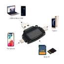 SD Card Reader 4 in 1 SD/TF Card Reader Adapter for iPhone/Android/PC