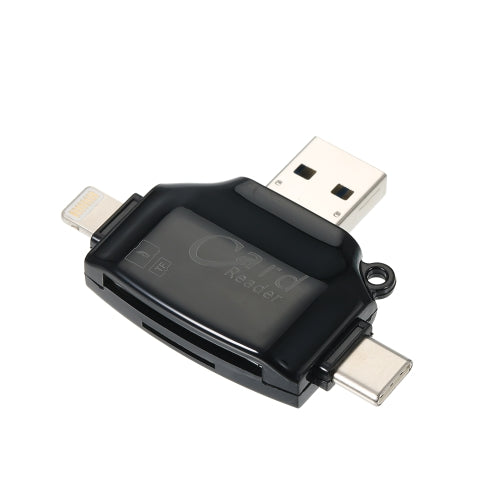 SD Card Reader 4 in 1 SD/TF Card Reader Adapter for iPhone/Android/PC