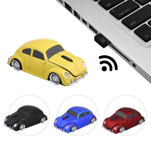 2.4G Wireless Car Mouse USB Computer Mice Car Shape 1000 DPI with LED Light Receiver for PC Laptop Red