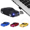 2.4G Wireless Car Mouse USB Computer Mice Car Shape 1000 DPI with LED Light Receiver for PC Laptop Black