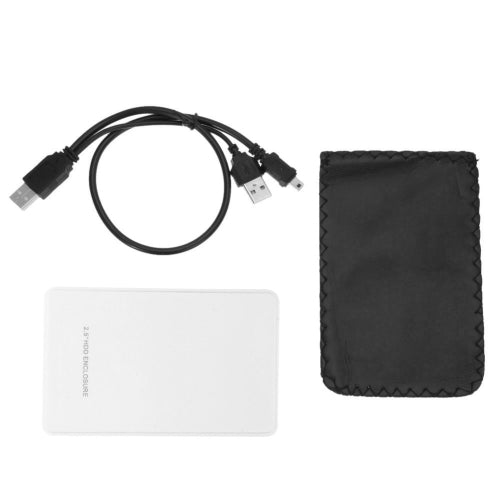 USB2.0 Portable Mobile HDD External Hard Drive Disk Case 2.5" for Desktop and Laptop White