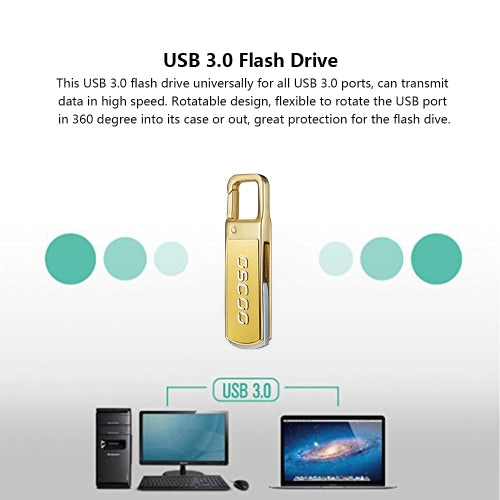 OSCOO USB 3.0 16GB/32GB/64GB محرك فلاش USB ذاكرة العصي قرص U دوار