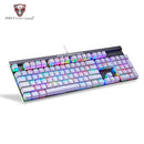 Motospeed CK103 104 Key NKRO USB سلكي RGB بإضاءة خلفية لوحة مفاتيح ميكانيكية للألعاب أغطية مفاتيح سوداء مفتاح أزرق