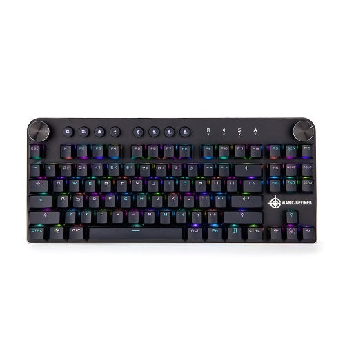 MAGIC-REFINER MK11 Mechanical Gaming Keyboard Wired USB and Wireless BT 3.0 RGB Backlight Switchable 87 keys Gaming Keyboard for Computer Gamer