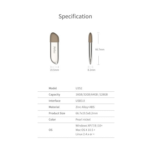 محركات أقراص فلاش USB Netac U352 الجديدة واجهة USB 3.0 عالية السرعة