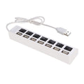 JDL-A7 HUB USB Hub 7 Port USB 2.0 Independent Switch Indicator High Speed Ultra Slim Splitter Hub with USB Cable for Desktop Notebook USB Mouse Scanner Digital Camera U Disk USB Keyboard and more