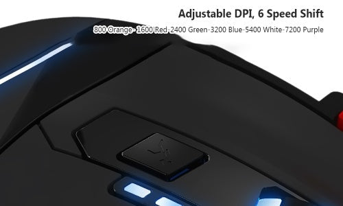 ZELOTES T-60 7200DPI Wired Gaming Mouse USB Computer LED Backlight Mice